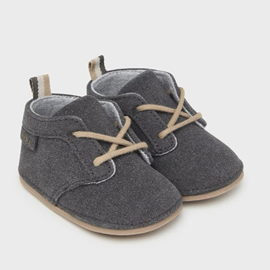 Desert Boots - Graphite baby boy shoes, my first shoes 