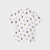 Printed Short Sleeve Shirt - Animal Picture