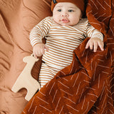 Rust Mudcloth Muslin Swaddle Blanket