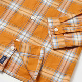 Long Sleeve Button-down Shirt - Orange Check