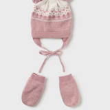 Knit Hat and Mitten Set Baby - Pink