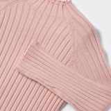 Turtle Neck Long Sleeve Sweater - Pink