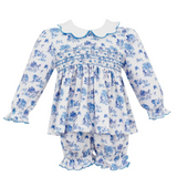 Stella L/S Bloomer Set - Blue French Toille Knit