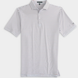 Youth Stadium Stripe Polo - White/Dark Teal