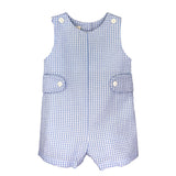 Seersucker Gingham Baby Blue Romper