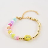 Pearl & Gold Smiley Face Bracelet