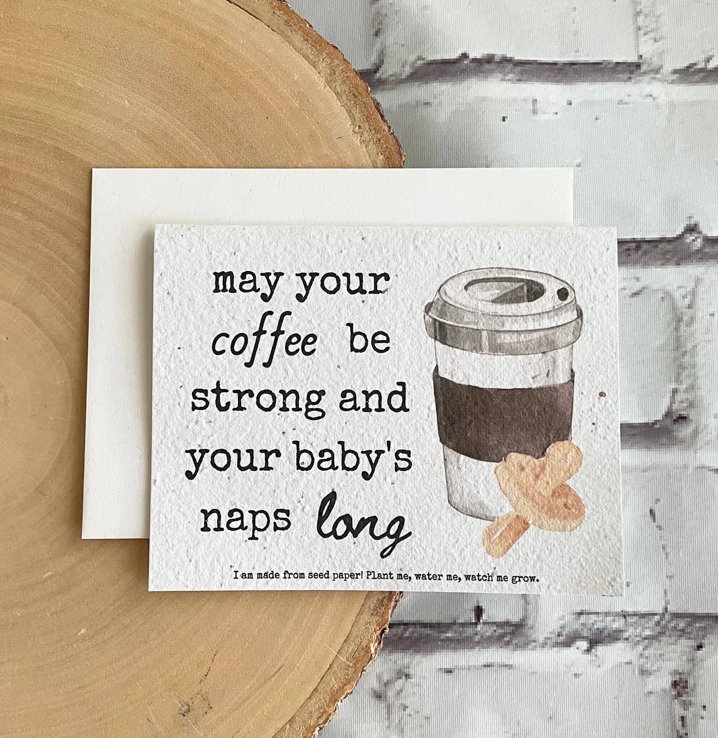 Baby Shower Card | Coffee & Naps | Seed Paper