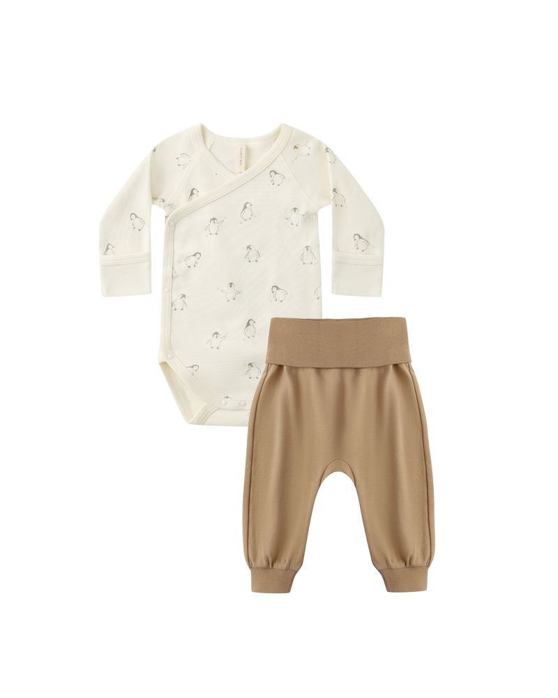 Side Snap Bodysuit + Pant Set I Penguins