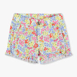 Ruffle Trim Woven Shorts - Petaling Around