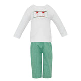 Boys White knit T-shirt L/S