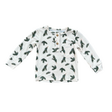 Long Sleeve Henley Shirt Pine Leaves