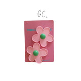 2pc Pink Flower Clips