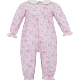 Pink French Toile Long Sleeve Romper