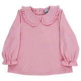 Girls Peter Pan Shirt - Pink Knit