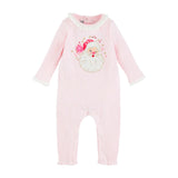 Santa Applique Pink Romper