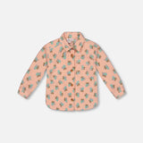 Polar Fleece Shirt - Peach w/Blue Flowers