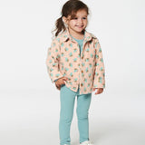 Polar Fleece Shirt - Peach w/Blue Flowers