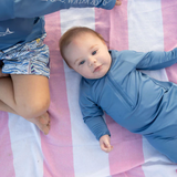 Tybee Blue Rashguard Romper UPF 50+