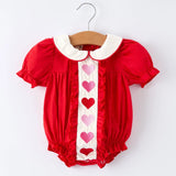 Red Ruffle Heart Romper