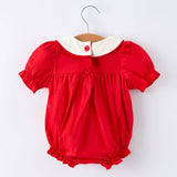 Red Ruffle Heart Romper