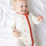 Sailboat Bamboo Convertible Footed Onesie