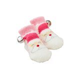 Pink Santa Jingle Bell Chenille Socks