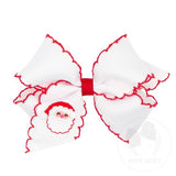 Santa Claus Embroidered Moonstitch Bow