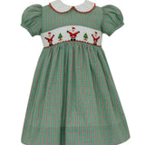 Santa Claus Green & Red Plaid Dress