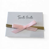 Scalloped Pink Headband Bow