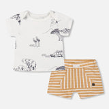 Organic Cotton Top & Short Set - Sand Safari