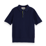 Boys Knitted Navy Polo