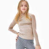 Mock Neck Long Sleeve Modal Knit Top | Mocha