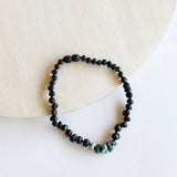 Raw Black Baltic Amber + Raw Turquoise Jasper Necklace