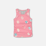 Organic Cotton Gathered Tank Top Bubble Gum Pink