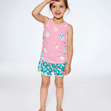 Organic Cotton Gathered Tank Top Bubble Gum Pink