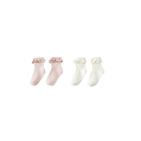 Lace Trim Socks, 2-Pack | Blush, Ivory