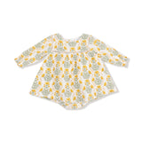 Winter Dandelions-Puffed L/S Bubble w/ Skirt and Ladder Trim