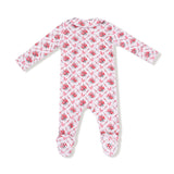 Rose Bow Lattice - Peter Pan 2 Way Zipper Footie