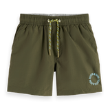 Boys' Mid-Length Logo Swim Shorts - Green