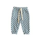 Boy's Joggers - Checkered In Storm