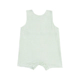 Mini Gingham Sleeveless Shortie Romper W/ Applique