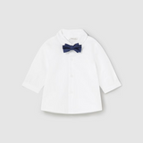 White Button Down Shirt with Bowtie