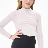 Thermal Knit Mock Neck Basic Top | Off White
