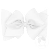 Small King Grosgrain Baby Girls Hair Bow With Matching Moonstitch Edge On Cotton Jersey Headband