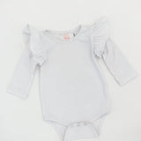 White L/S Flutter Bodysuit