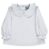 Girls Peter Pan Shirt - White Knit